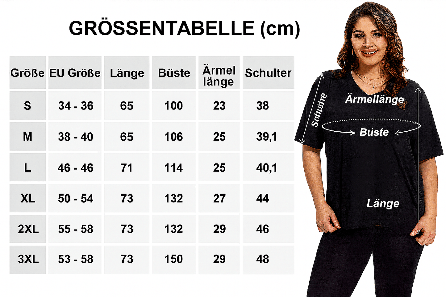 Liora™ | Damen - Übergrößen T-Shirt mit V - Ausschnitt - 50% RABATT - Finezo.de