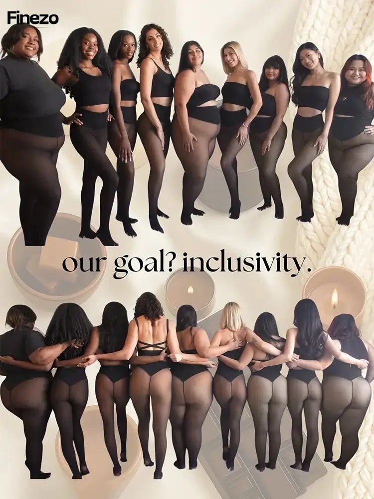 Finezo - Strumpfhosen im Bare - Leg - Look mit Fleece gefüttert - Finezo.de