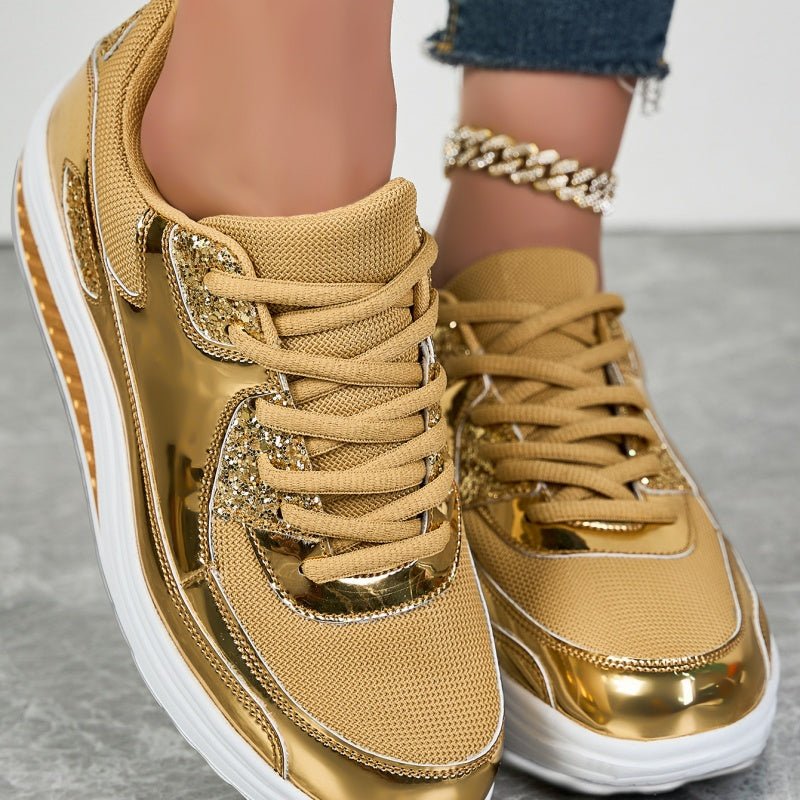 Skylar™ | Damen Trendy Lässige Funkelnde Stil Flache Sportschuhe | 50% RABATT - Finezo.de