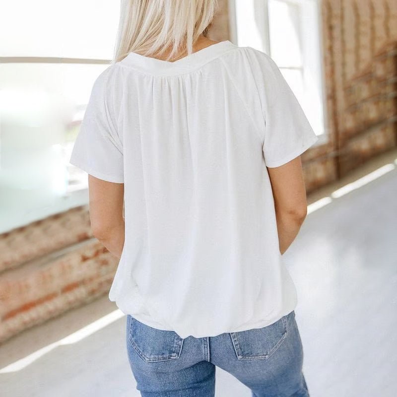 Cindy™ | Damen Casual Falten - T-Shirt | 50% RABATT - Finezo.de