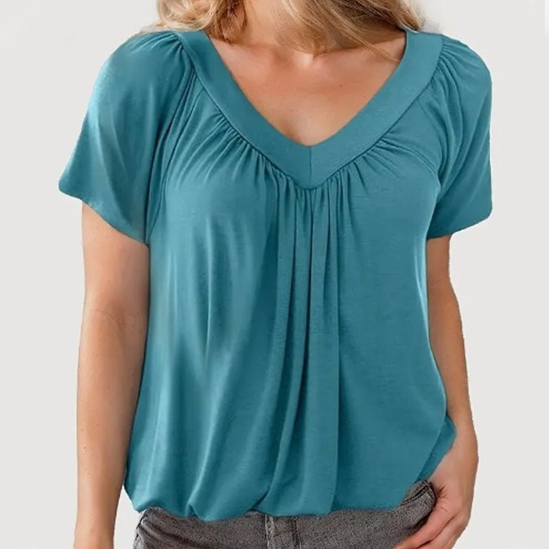 Cindy™ | Damen Casual Falten - T-Shirt | 50% RABATT - Finezo.de