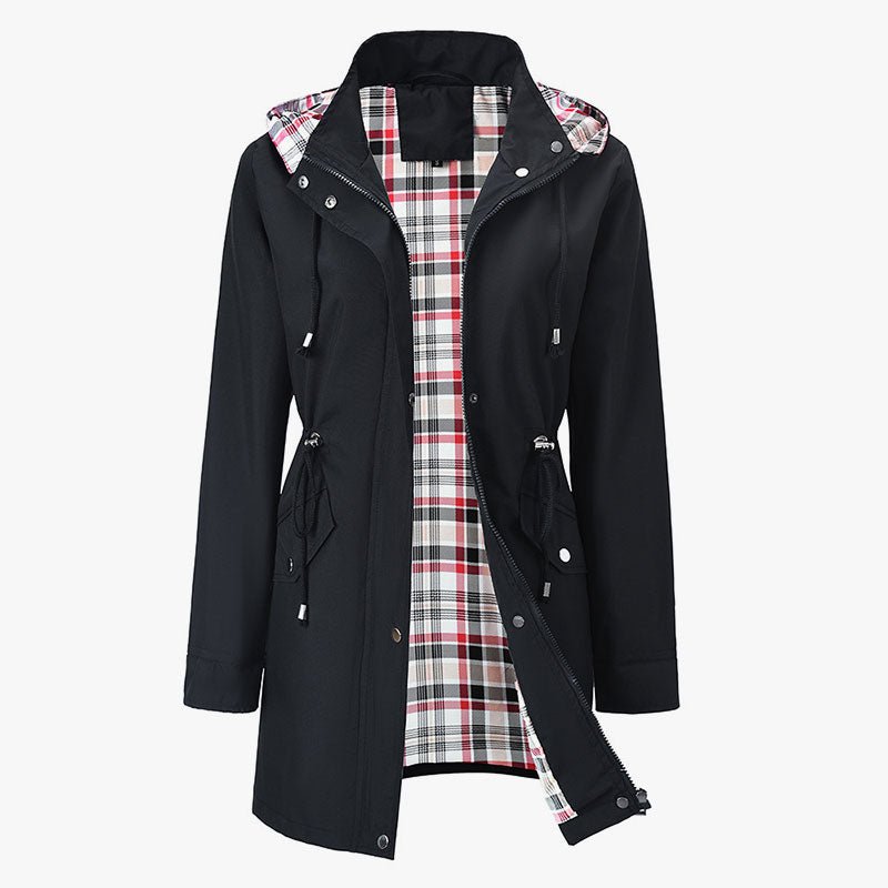 Clara | Eleganter, wasserabweisender Damenmantel mit edlem Karofutter - Finezo.de