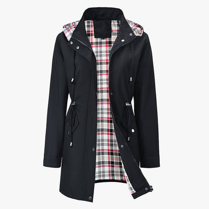 Clara | Eleganter, wasserabweisender Damenmantel mit edlem Karofutter - Finezo.de