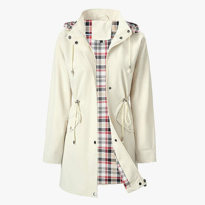 Clara | Eleganter, wasserabweisender Damenmantel mit edlem Karofutter - Finezo.de