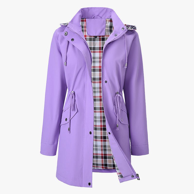 Clara | Eleganter, wasserabweisender Damenmantel mit edlem Karofutter - Finezo.de