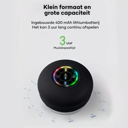 ShowePro™ | Mini Bluetooth - Duschlautsprecher mit LED - Licht - Finezo.de