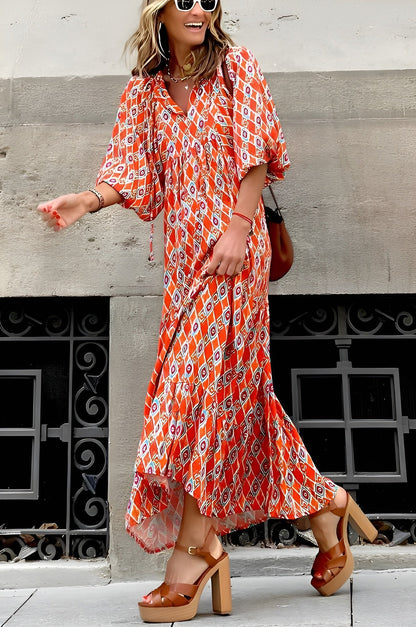 Amy™ | Casual Boho Bedrukte Maxi Jurk | 50% RABATT - Finezo.de