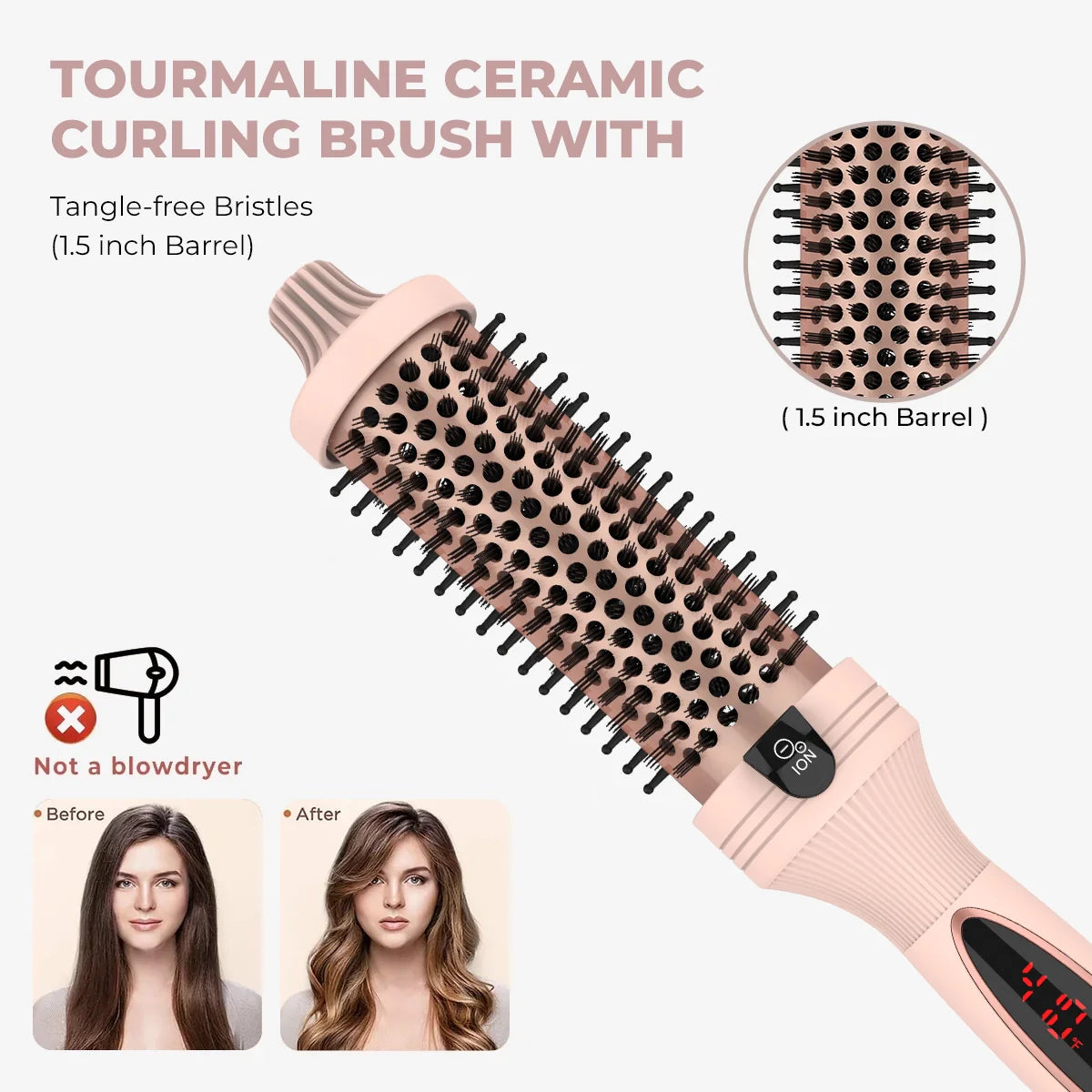 GlamAir™ | 3-in-1 Pro Negative Ion Zwei PTC Heizdecken Wärmbürste