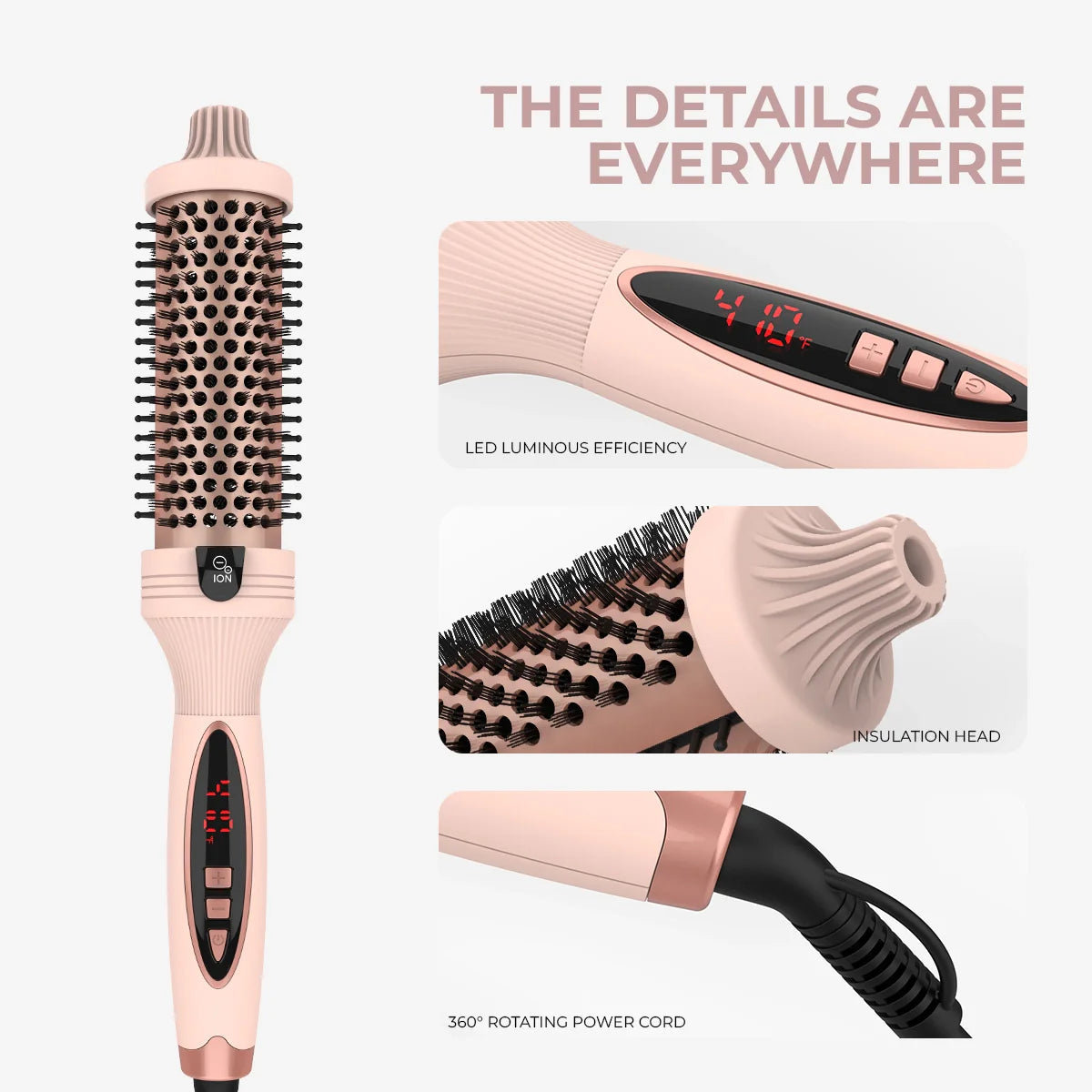 GlamAir™ | 3-in-1 Pro Negative Ion Zwei PTC Heizdecken Wärmbürste