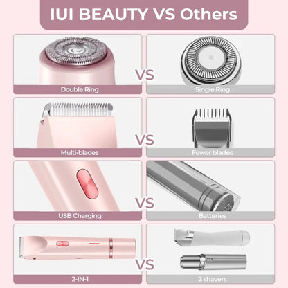 Nuvé™ | 2 in 1 Schmerzfreier Bikini - und Gesichts - Haartrimmer - Finezo.de
