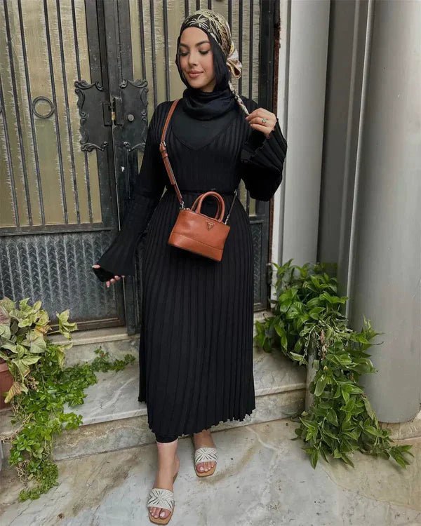 Mary™ | Gestricktes Midi - Kleid mit V - Ausschnitt | 50% RABATT - Finezo.de