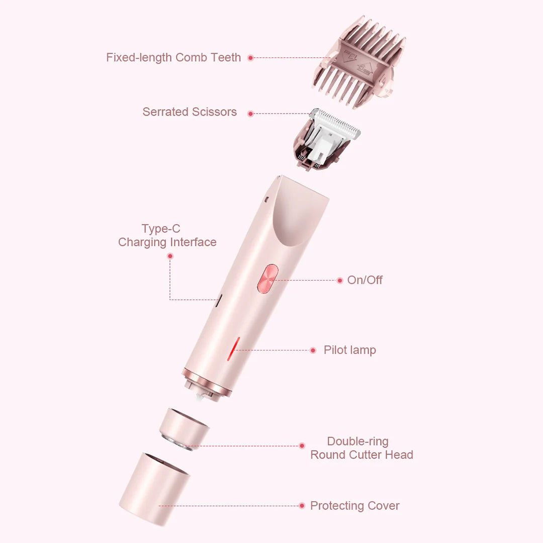 Nuvé™ | 2 in 1 Schmerzfreier Bikini - und Gesichts - Haartrimmer - Finezo.de