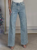 Lola | Hoge Taille Diamanté Rechte Jeans - Finezo.de