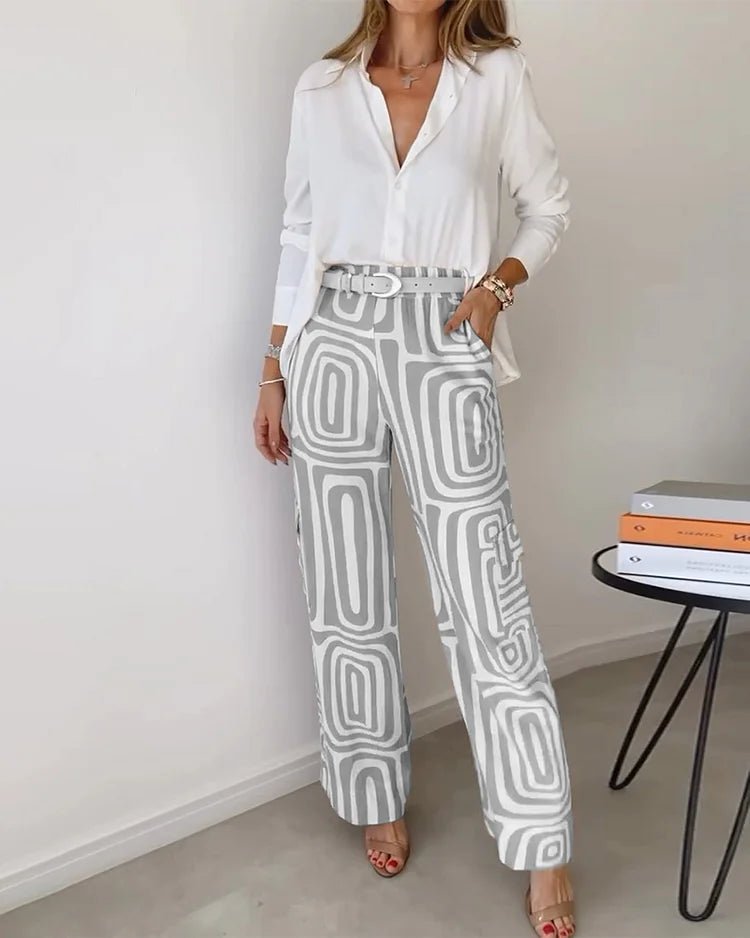 Juna™ | Stilvolle Hosenanzug - Inklusive Bluse und Gürtel | 50% RABATT - Finezo.de