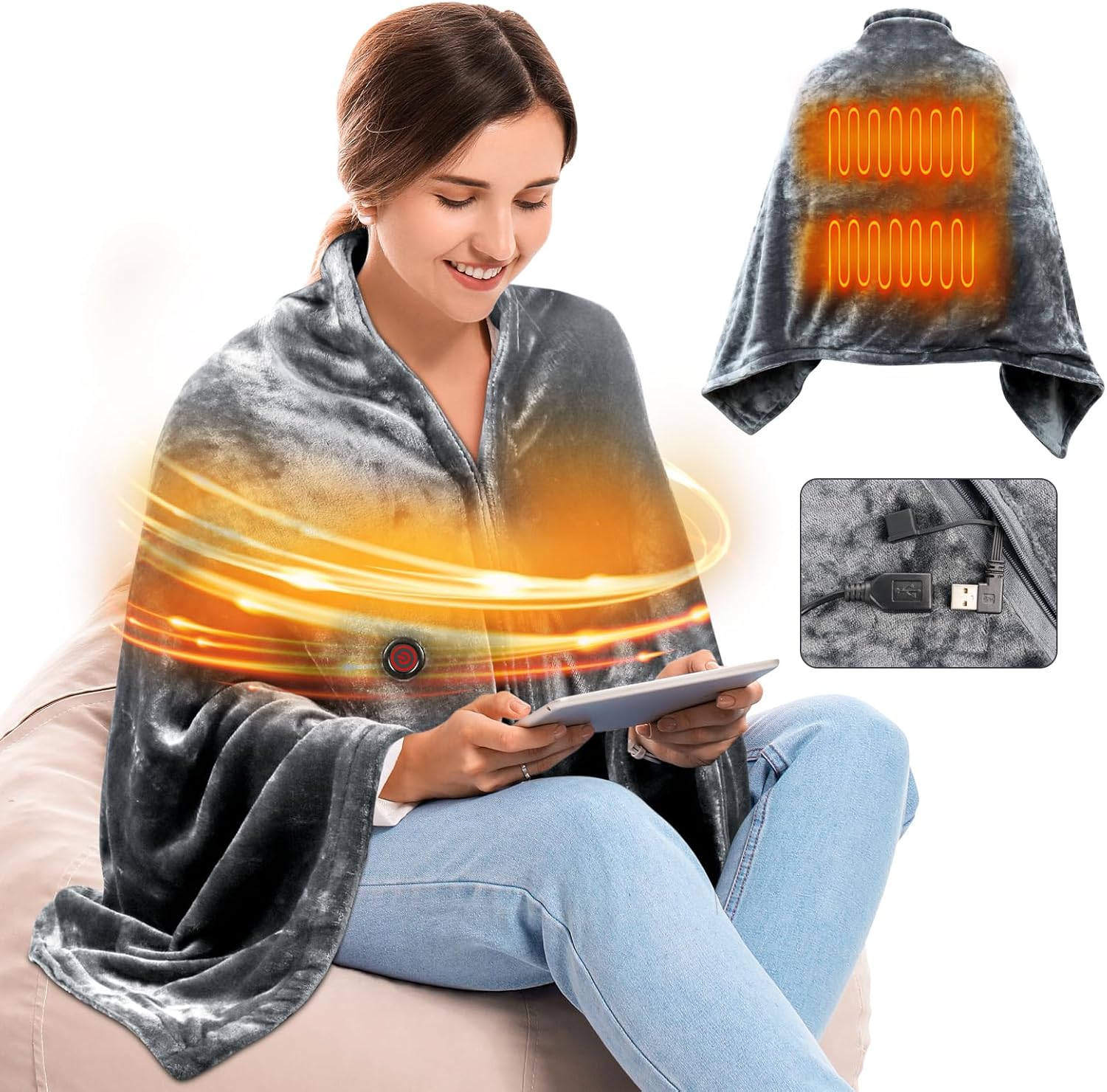 HeatWrap™ | Tragbarer USB beheizter Schal Decke | 50% RABATT - Finezo.de