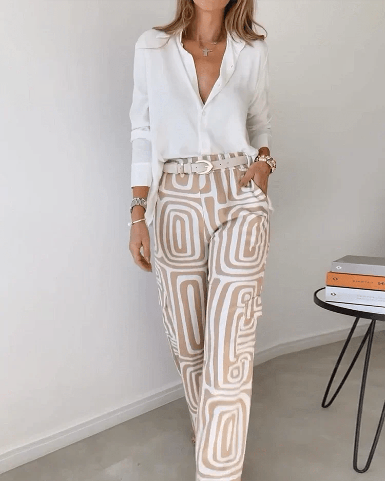 Juna™ | Stilvolle Hosenanzug - Inklusive Bluse und Gürtel | 50% RABATT - Finezo.de