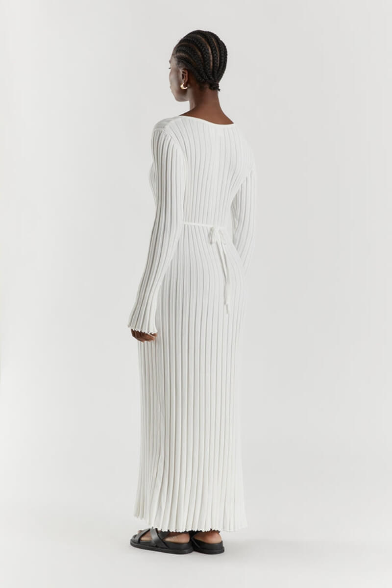 Mary™ | Gestricktes Midi-Kleid mit V-Ausschnitt | 50% RABATT