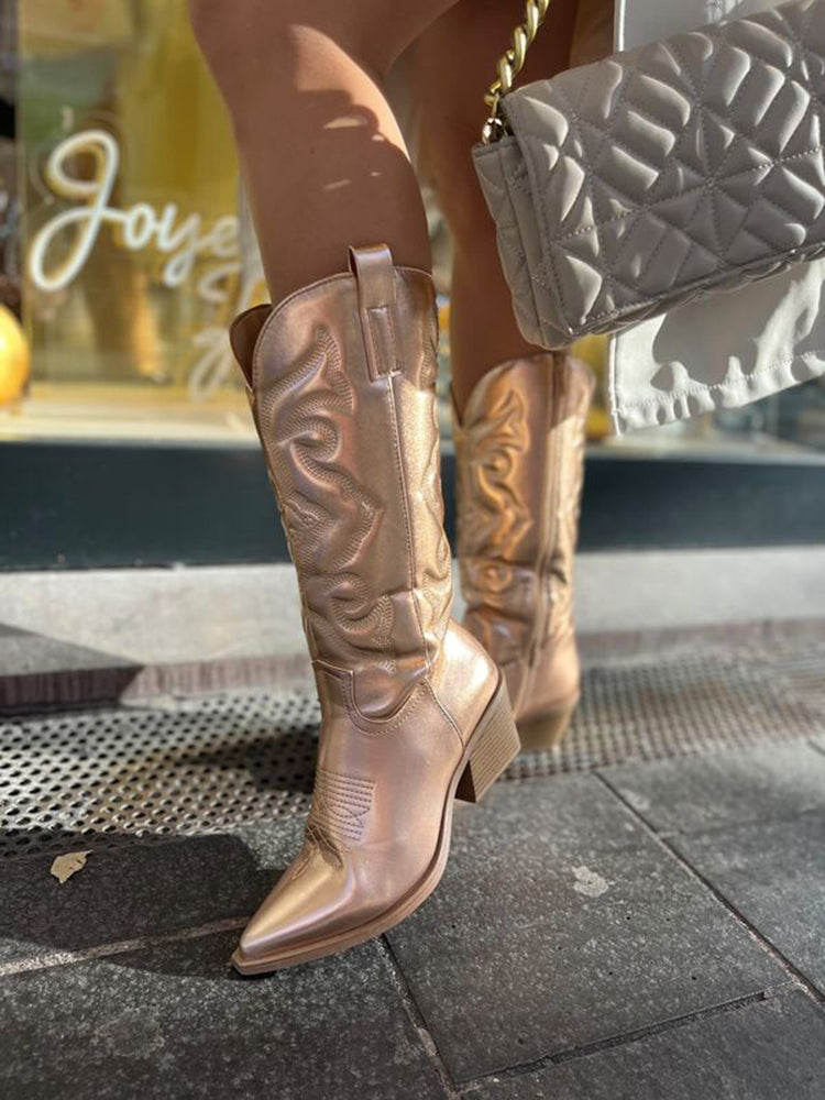 Grace™ | elegante metallische Cowboy-Stiefel | 50% RABATT
