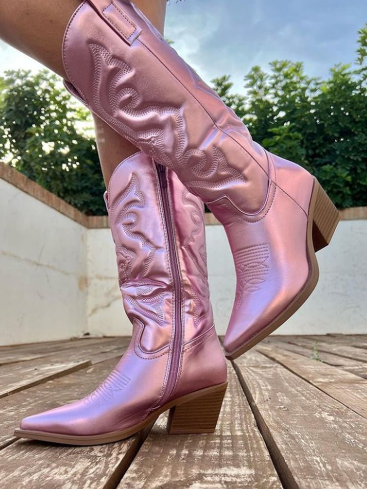 Grace™ | elegante metallische Cowboy - Stiefel | 50% RABATT - Finezo.de