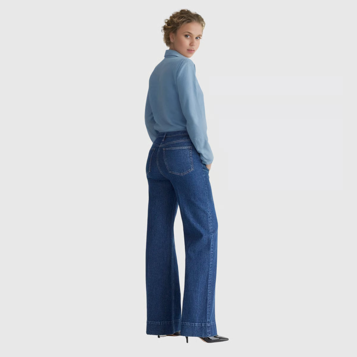 Aliane™ | Hohe Weite Bein Jeanshose