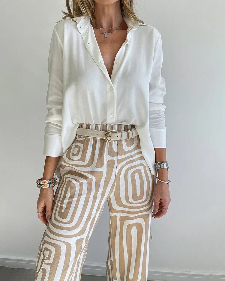 Juna™ | Stilvolle Hosenanzug - Inklusive Bluse und Gürtel | 50% RABATT - Finezo.de