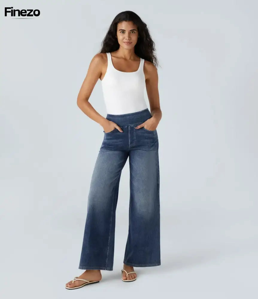 Eve™ | Elastische Hose mit hohem Bund | 1 + 1 GRATIS Dunkelblau / XS