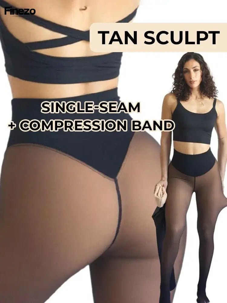 Finezo - Strumpfhosen im Bare - Leg - Look mit Fleece gefüttert - Finezo.de