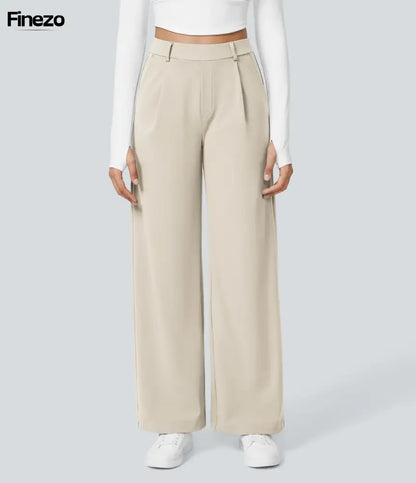 Finne™ - Weite Damenhose mit Hoher Taille Beige / S