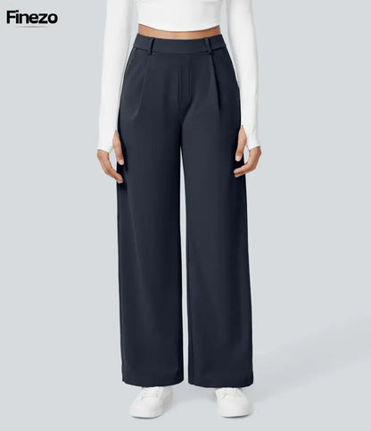 Finne™ | Weite Damenhose mit Hoher Taille Mitternachtsblau (Nur noch 3 auf Lager) / S