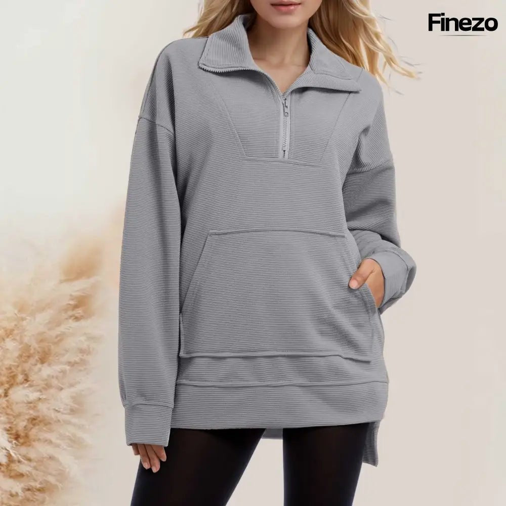 Flora™ | Oversized Zip - Pullover Sweater | 1+1 GRATIS - Finezo.de