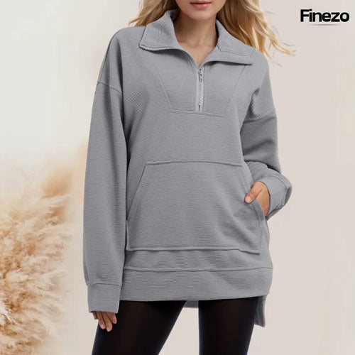 Flora™ | Oversized Zip - Pullover Sweater | 1+1 GRATIS - Finezo.de