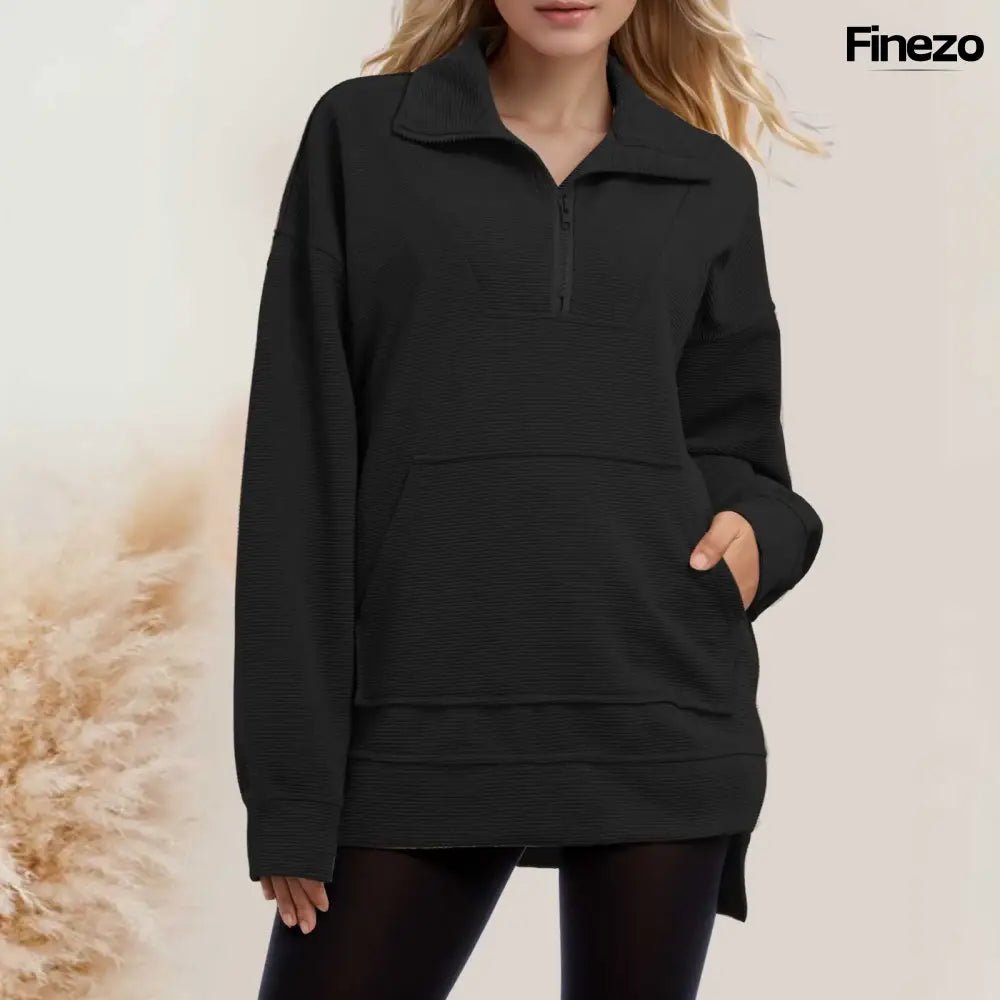 Flora™ | Oversized Zip - Pullover Sweater | 1+1 GRATIS - Finezo.de