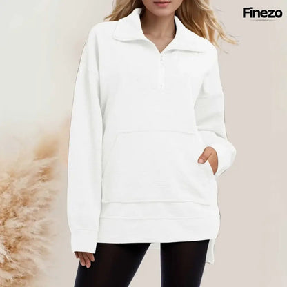 Flora™ | Oversized Zip - Pullover Sweater | 1+1 GRATIS - Finezo.de
