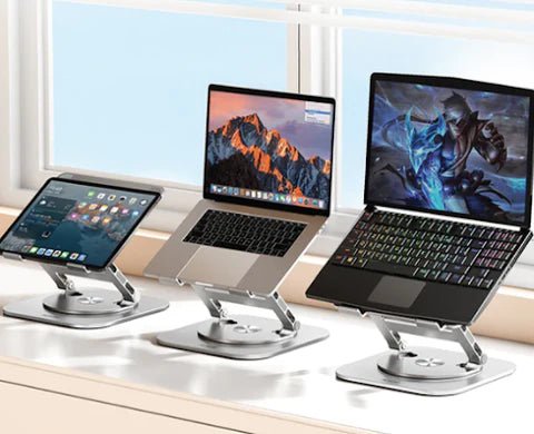 Flexistand™ | Verbessere Deinen Arbeitsplatz mit dem 360° drehbaren Laptop - und Tablet - Ständer | 50% RABATT - Finezo.de