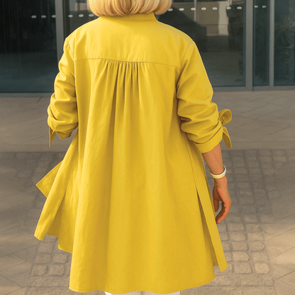 Lara™ | Schlichtes Hemdblusenhemd mit Schleifenärmeln | 50% RABATT - Finezo.de