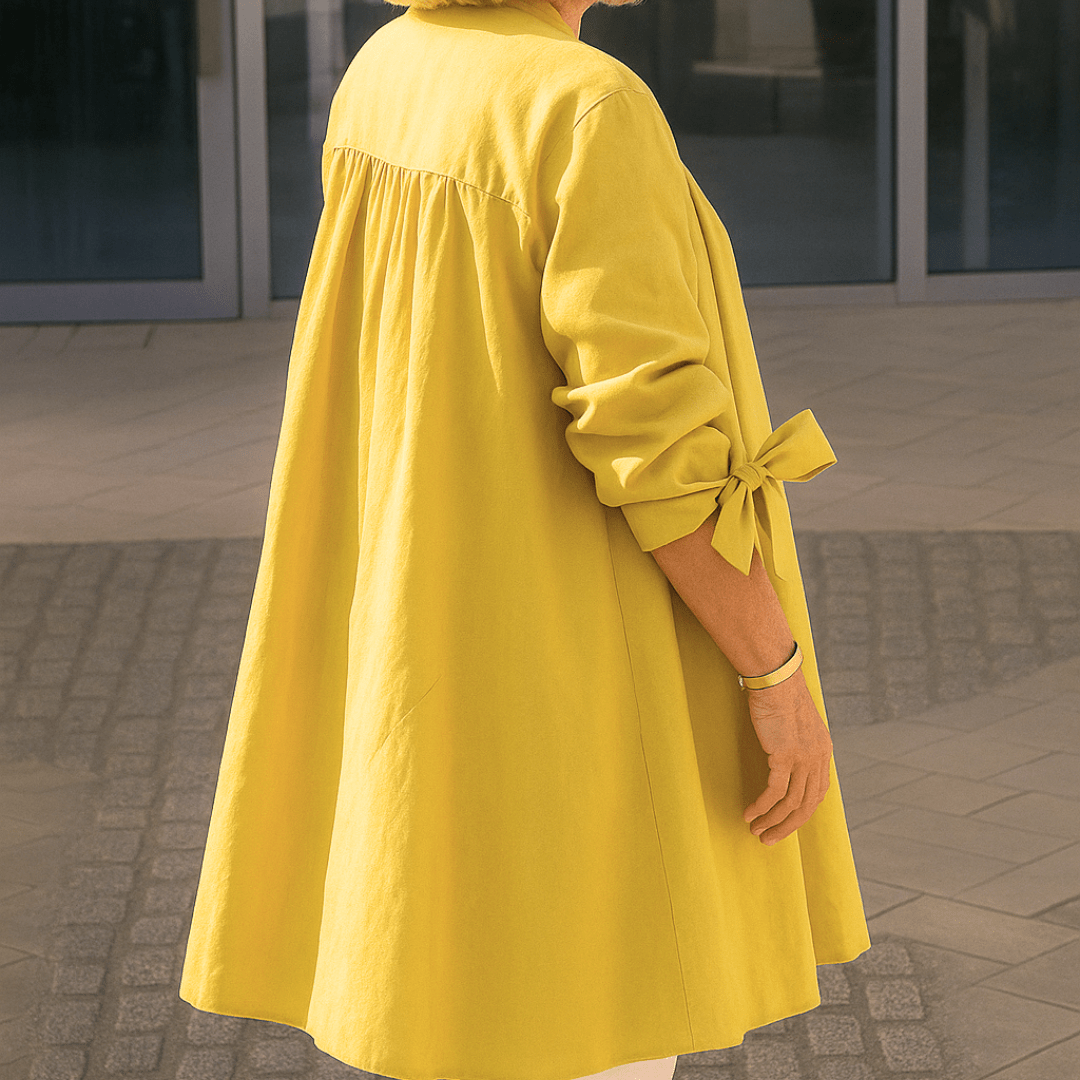 Lara™ | Schlichtes Hemdblusenhemd mit Schleifenärmeln | 50% RABATT - Finezo.de