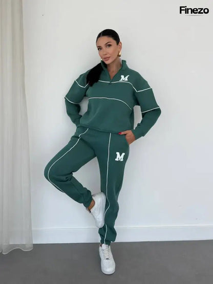 Marian™ | Bequeme Damen Zwei - Teilige Set mit Buchstabenprint | 1+2 GRATIS - Finezo.de