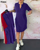Marvelle™ | Stilvolle Einfarbige Kleid mit V-Ausschnitt | 50% RABATT Lila / S
