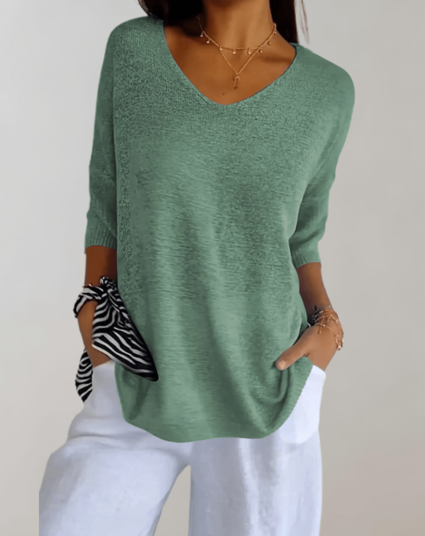 Jade™ | Strickoberteil mit V - Ausschnitt | 50% RABATT - Finezo.de