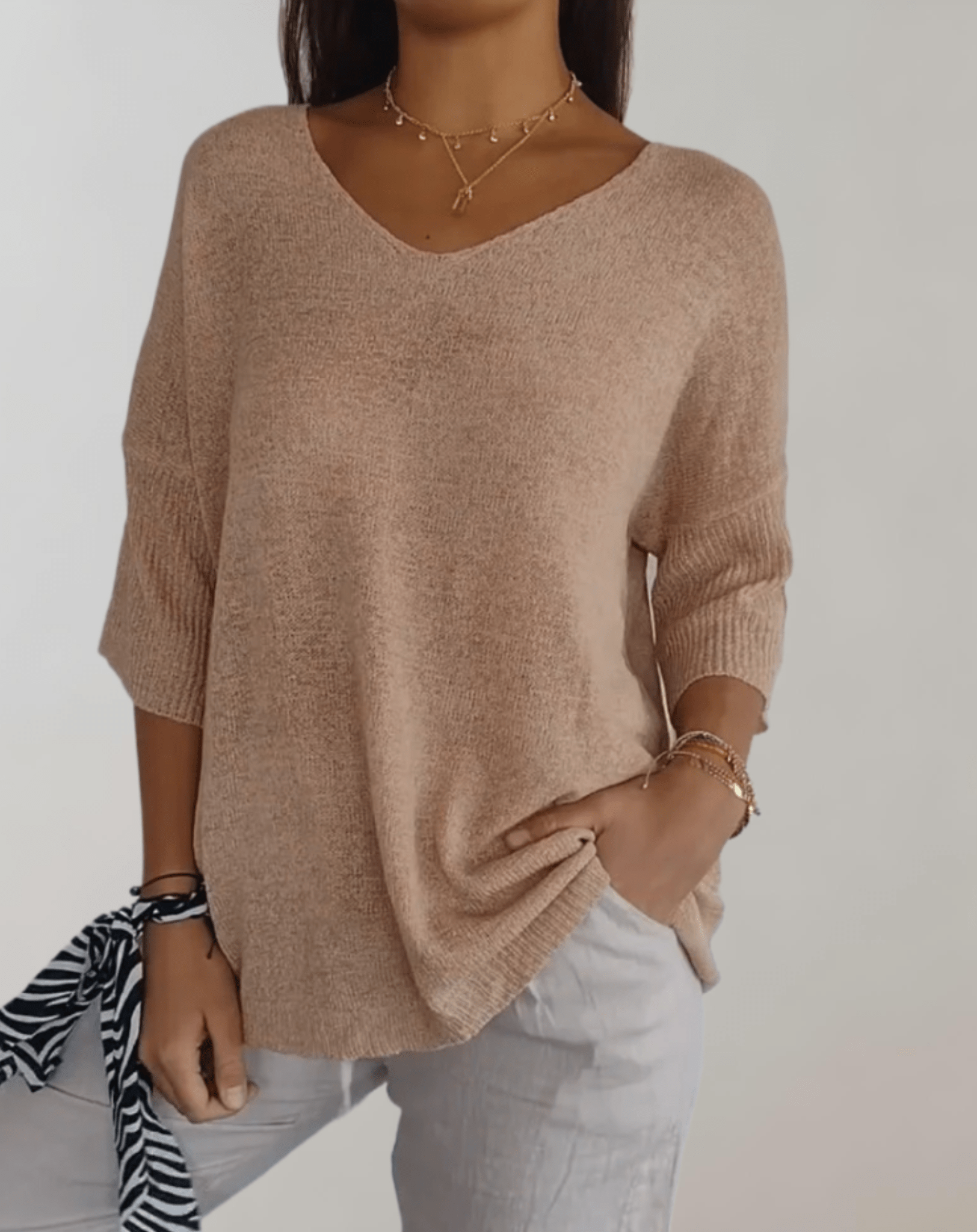Jade™ | Strickoberteil mit V - Ausschnitt | 50% RABATT - Finezo.de
