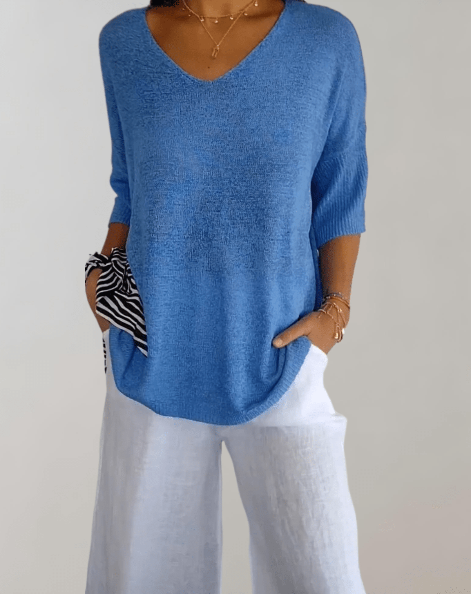 Jade™ | Strickoberteil mit V - Ausschnitt | 50% RABATT - Finezo.de