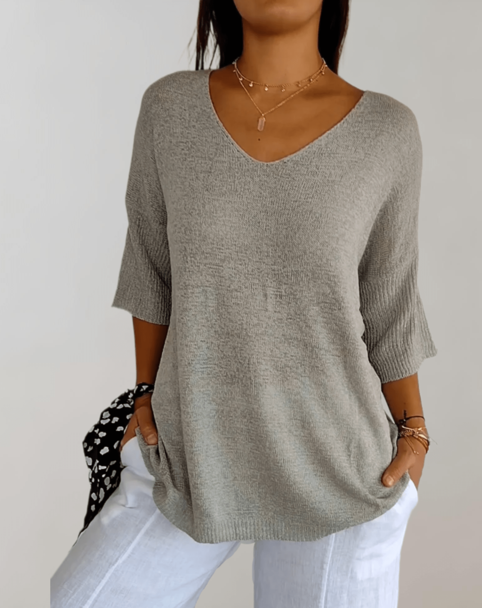 Jade™ | Strickoberteil mit V - Ausschnitt | 50% RABATT - Finezo.de