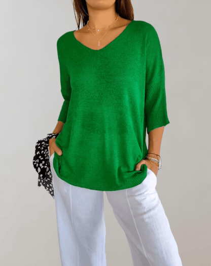Jade™ | Strickoberteil mit V - Ausschnitt | 50% RABATT - Finezo.de