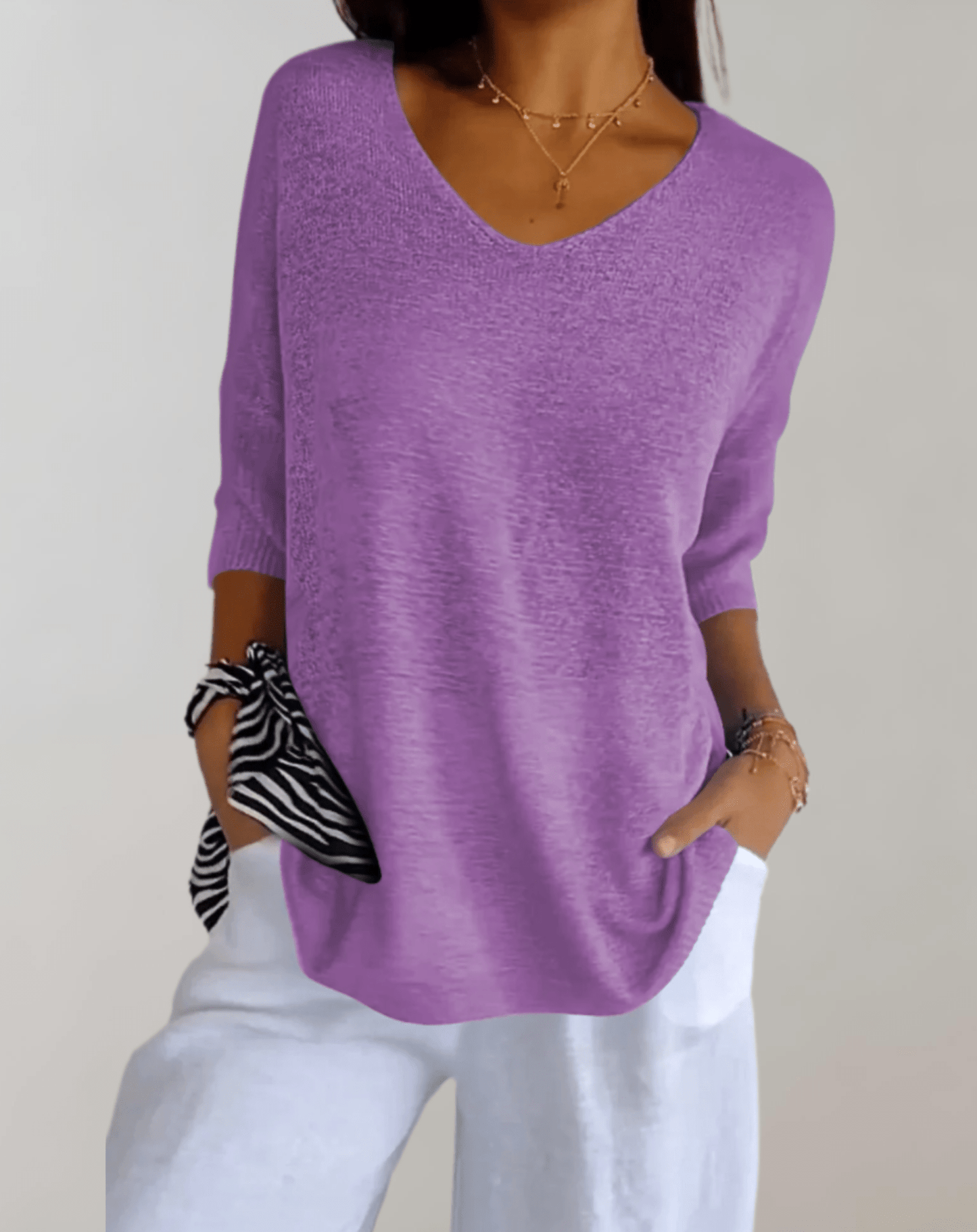 Jade™ | Strickoberteil mit V - Ausschnitt | 50% RABATT - Finezo.de