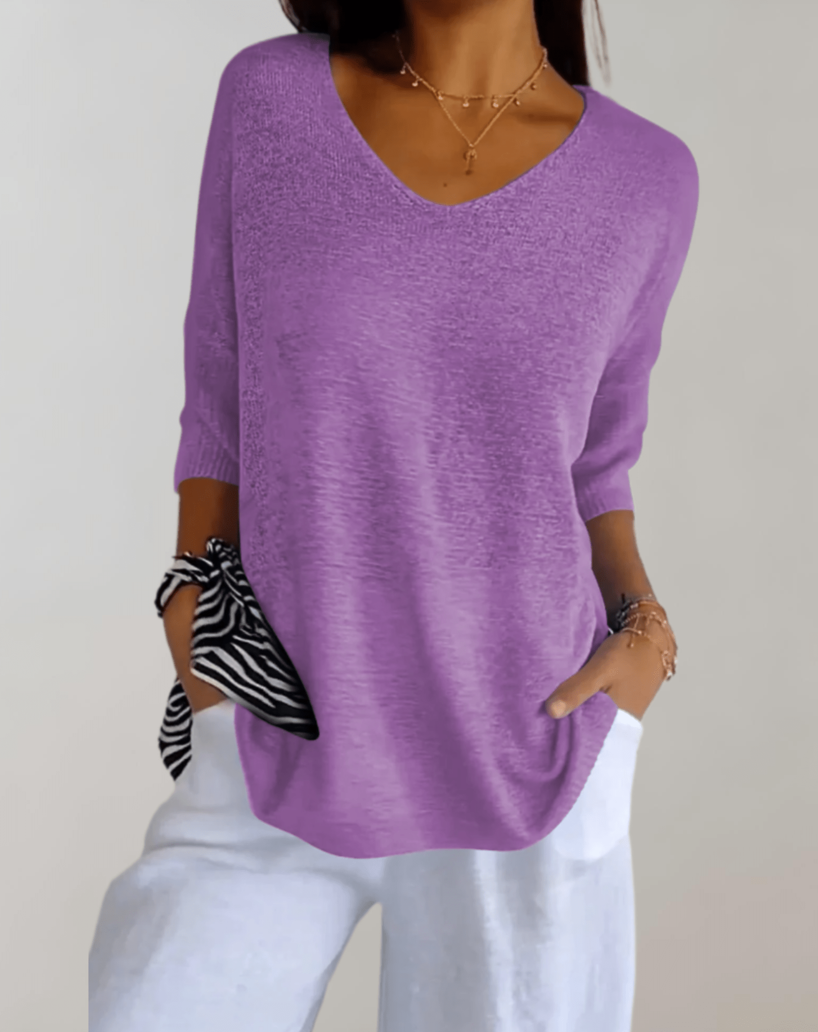 Jade™ | Strickoberteil mit V - Ausschnitt | 50% RABATT - Finezo.de