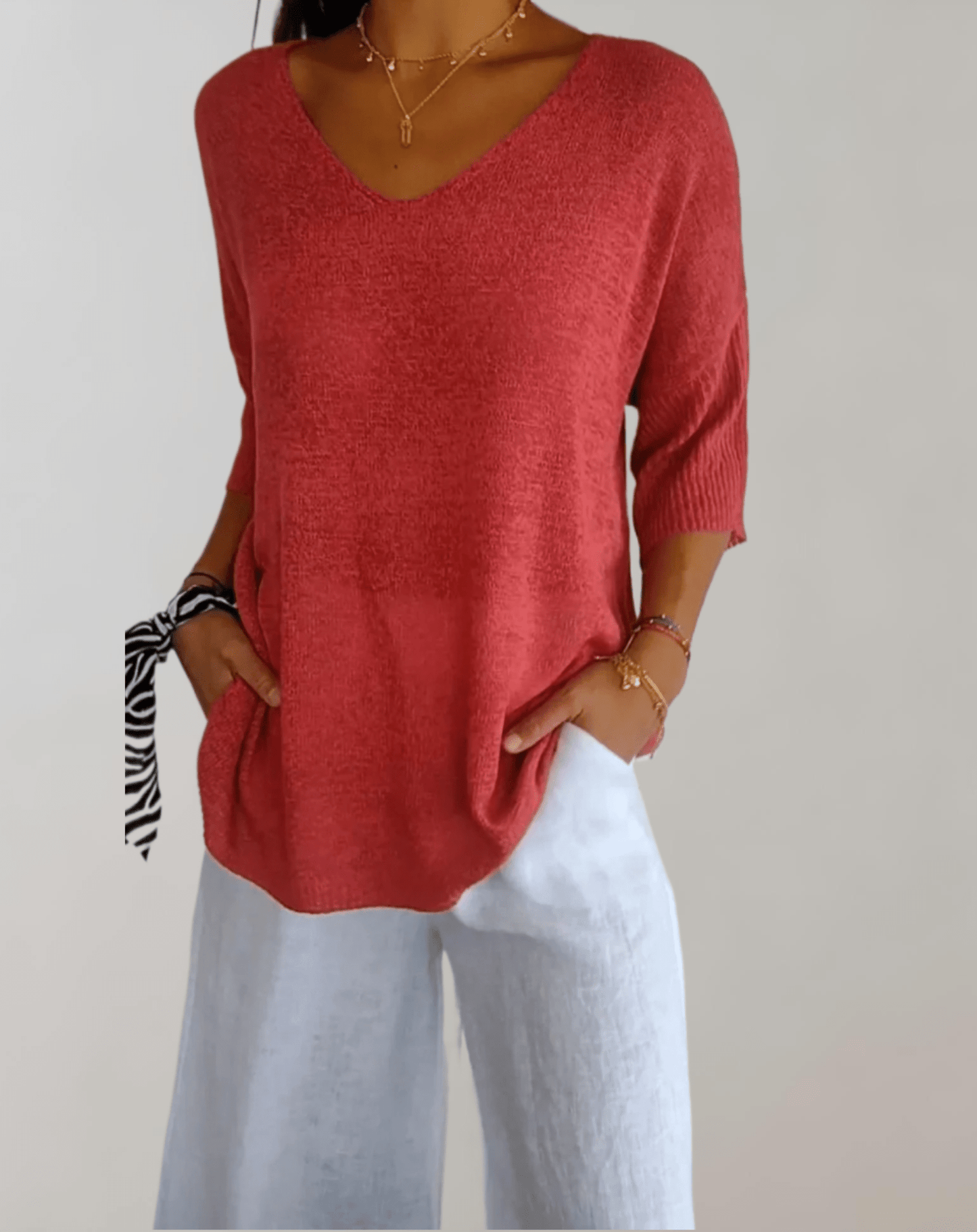 Jade™ | Strickoberteil mit V - Ausschnitt | 50% RABATT - Finezo.de