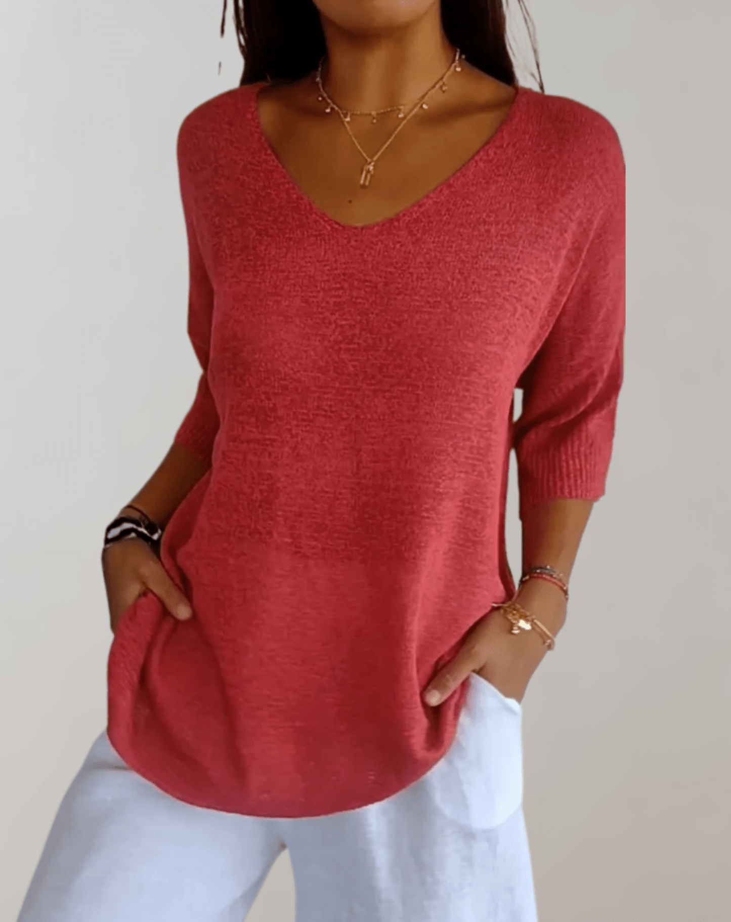 Jade™ | Strickoberteil mit V - Ausschnitt | 50% RABATT - Finezo.de