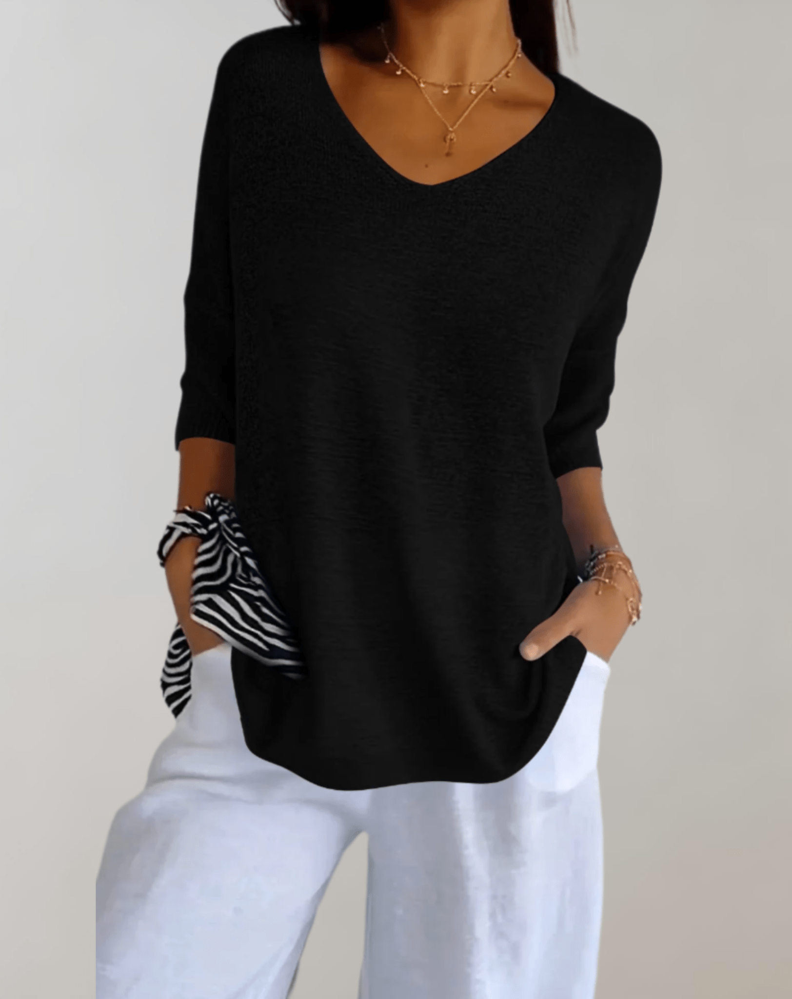 Jade™ | Strickoberteil mit V - Ausschnitt | 50% RABATT - Finezo.de
