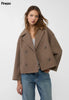 Riva™ | Kurze Doppelreiher-Jacke | 50% RABATT Braun / XS
