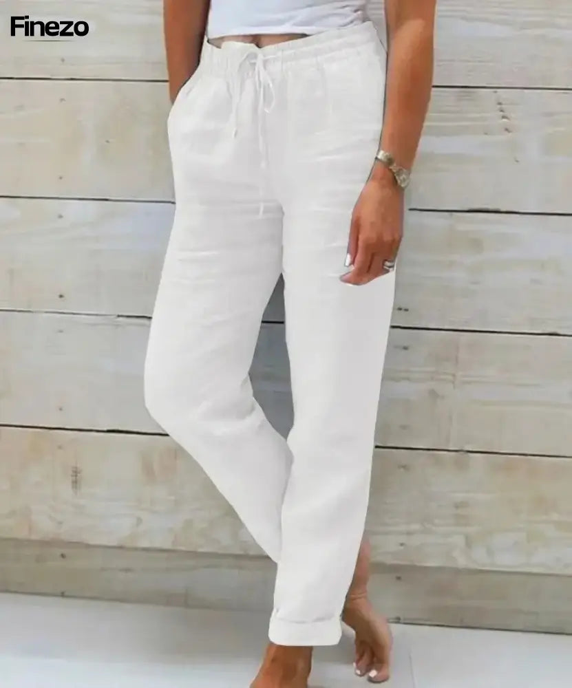 Rosanne™ | Dehnbare Leichte Hose | 1 + 1 GRATIS Weiß / S